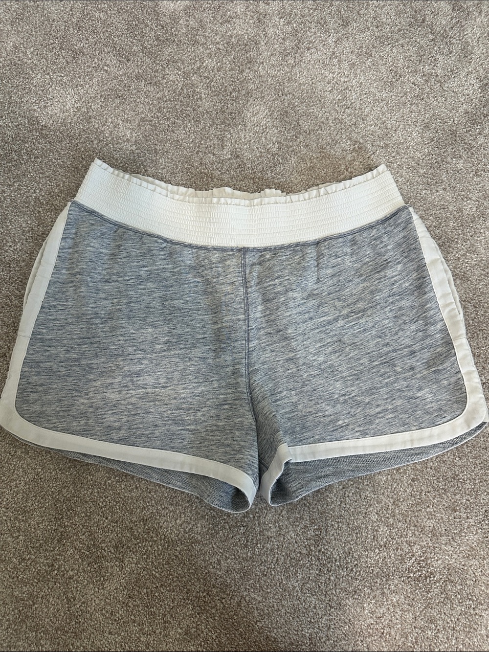 lululemon athletica Gray Heather Athletic Shorts with White Trim